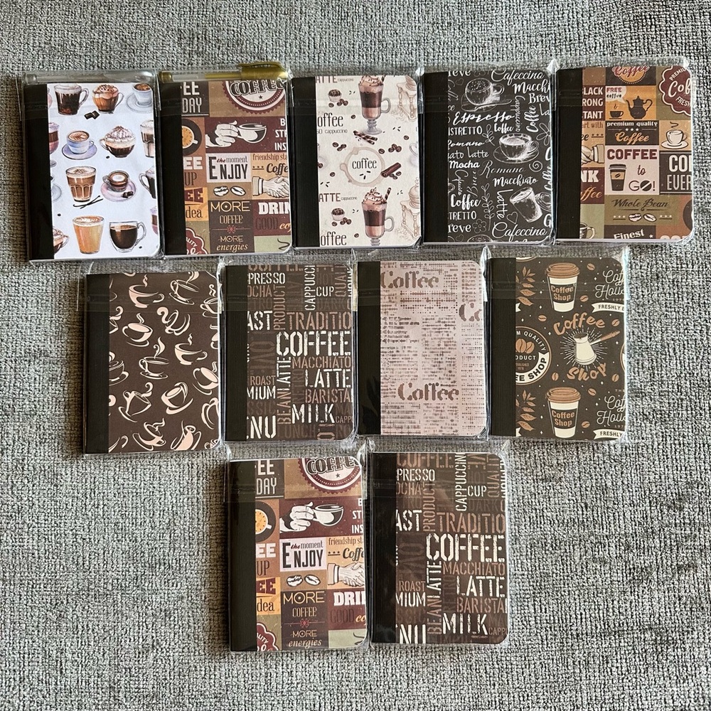 Coffee-Themed collection (Set of 11) Mini Notebooks